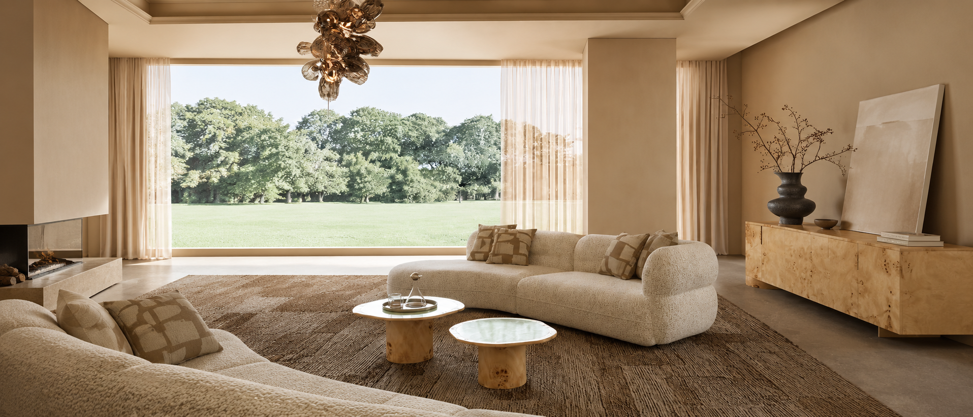 Soft home textiles in a calm interior