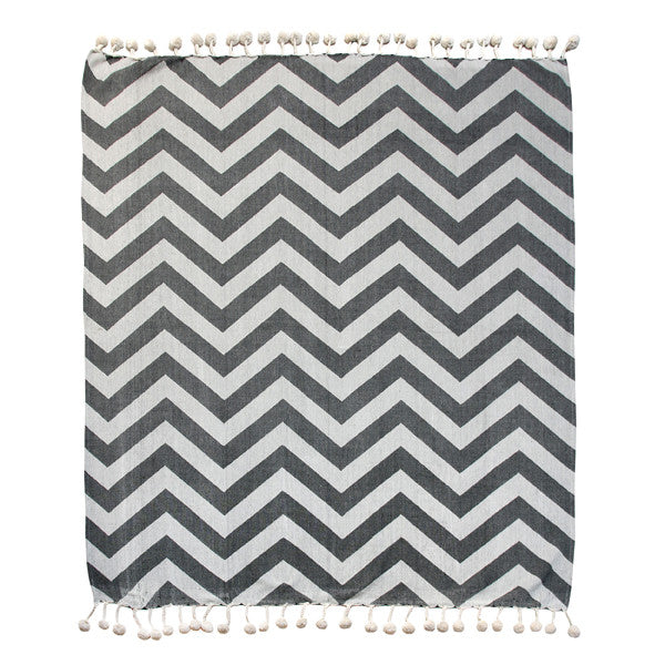Woven throw blanket - chevron - Image 2