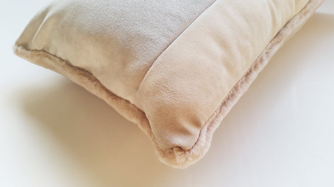 Vintage Pink Shearling Lumbar Pillow - Image 3