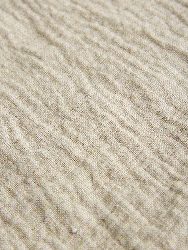 Oatmeal Stonewashed Linen Crinkle Throw Blanket - Image 2