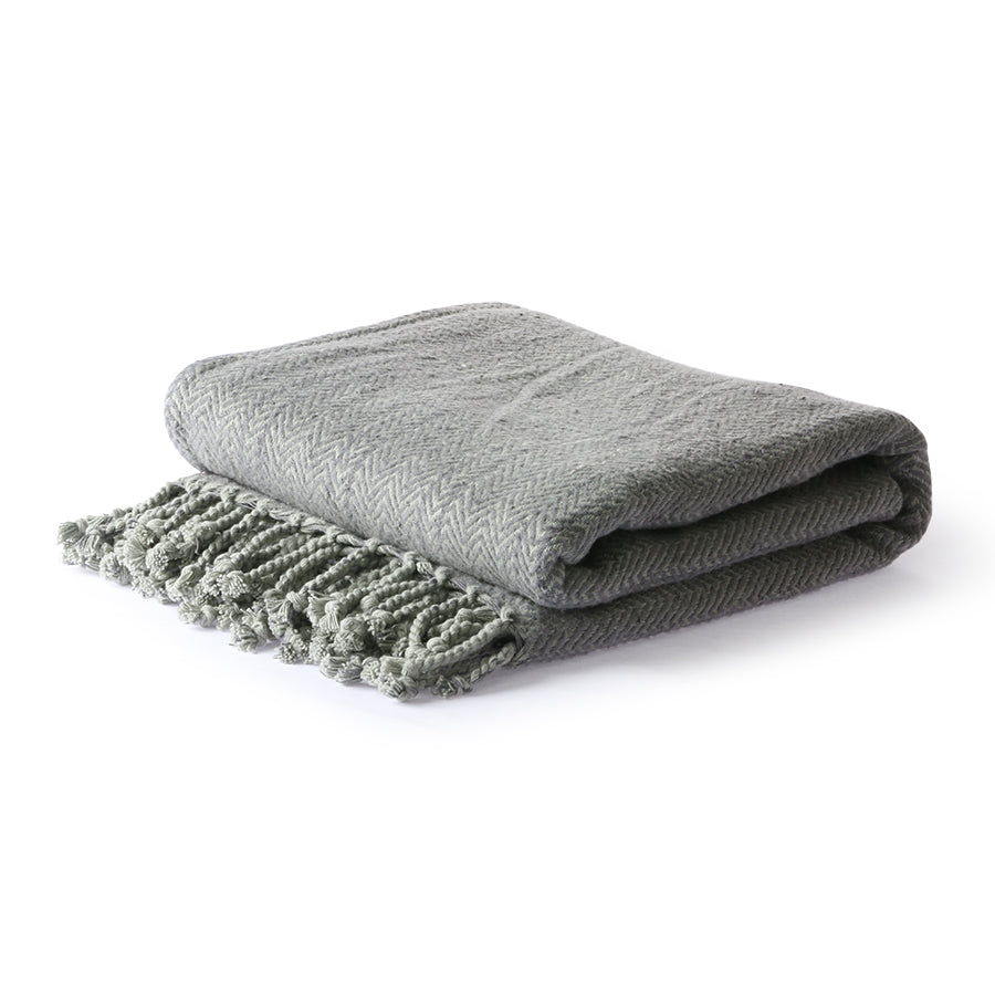 Brushed cotton throw blanket - gray - Image 2